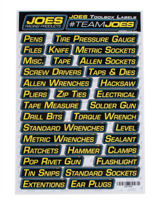 JOES RACING PRODUCTS 17500 - Labels Toolbox  image