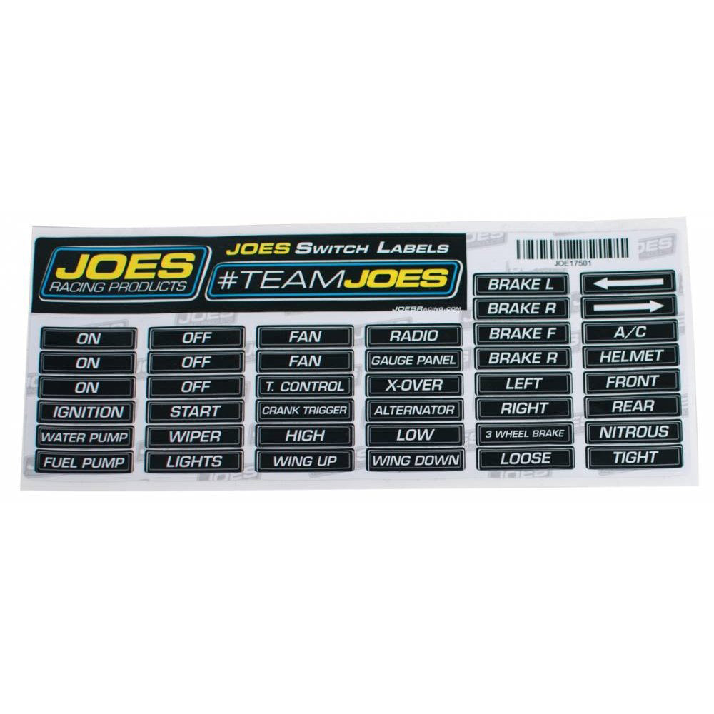 JOES RACING PRODUCTS 17501 - JOES Switch Panel Labels  image