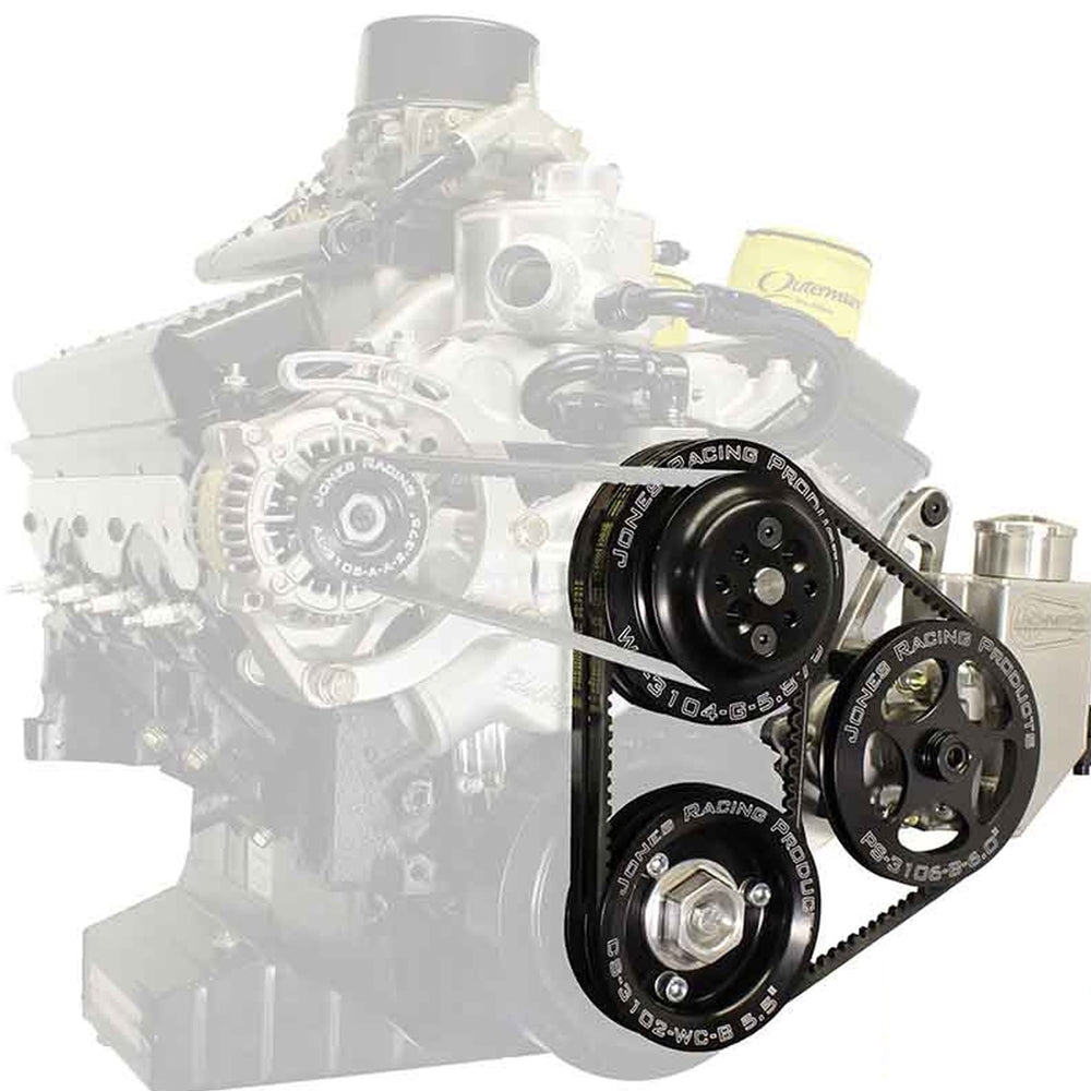 JONES RACING PRODUCTS 3004-AR-CE - Drive Kit V-Belt SBC Crate w/WP P/S & Alt image
