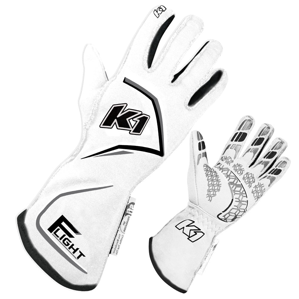 K1 RACEGEAR 23-FLT-WG-M - Gloves Flight Medium White image