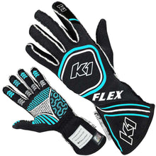 Load image into Gallery viewer, K1 RACEGEAR 23-FLX-NFB-M - Glove Flex Medium Black / Flo Blue SFI / FIA image
