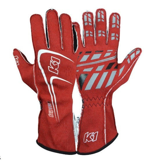 K1 RACEGEAR 23-TR1-R-L - Glove Track1 Red Large SFI 5 image