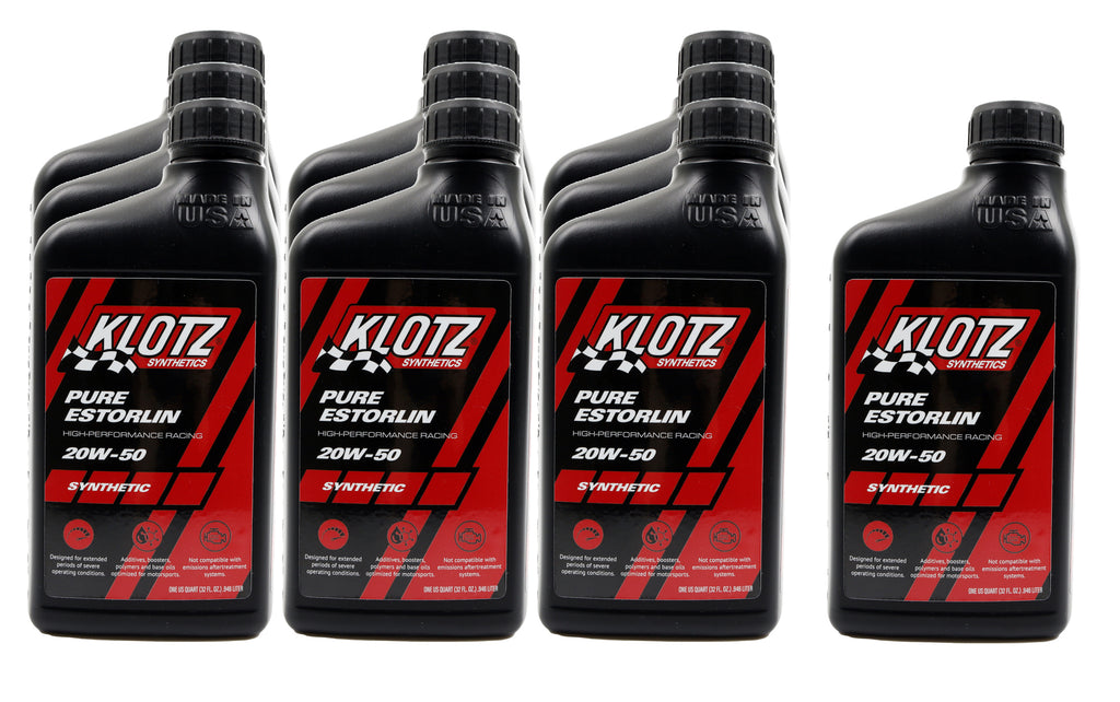 KLOTZ SYNTHETIC LUBRICANTS KE-950-10 - Pure Estorlin Synthetic Oil 20w50 Case 10x1 Qt image