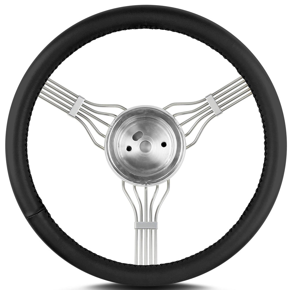LECARRA STEERING WHEELS 55301 - Steering Wheel Newstalgi c Banjo Pol. w/Blk Wrap image