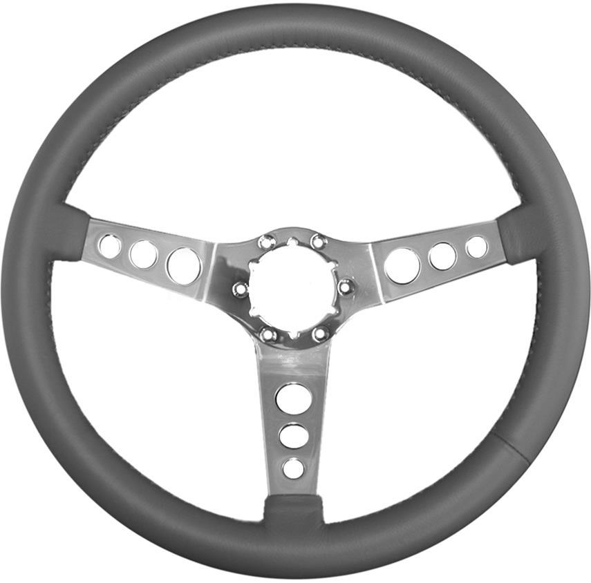 LECARRA STEERING WHEELS 63601 - Steering Wheel Stainless Steel Vette Hot Rod image