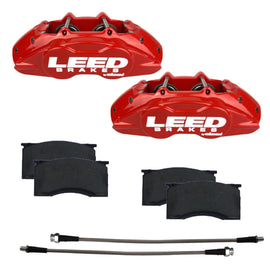 LEED BRAKES RCC0005 - 64-67 Mustang Brake Caliper/Pad Kit Red image