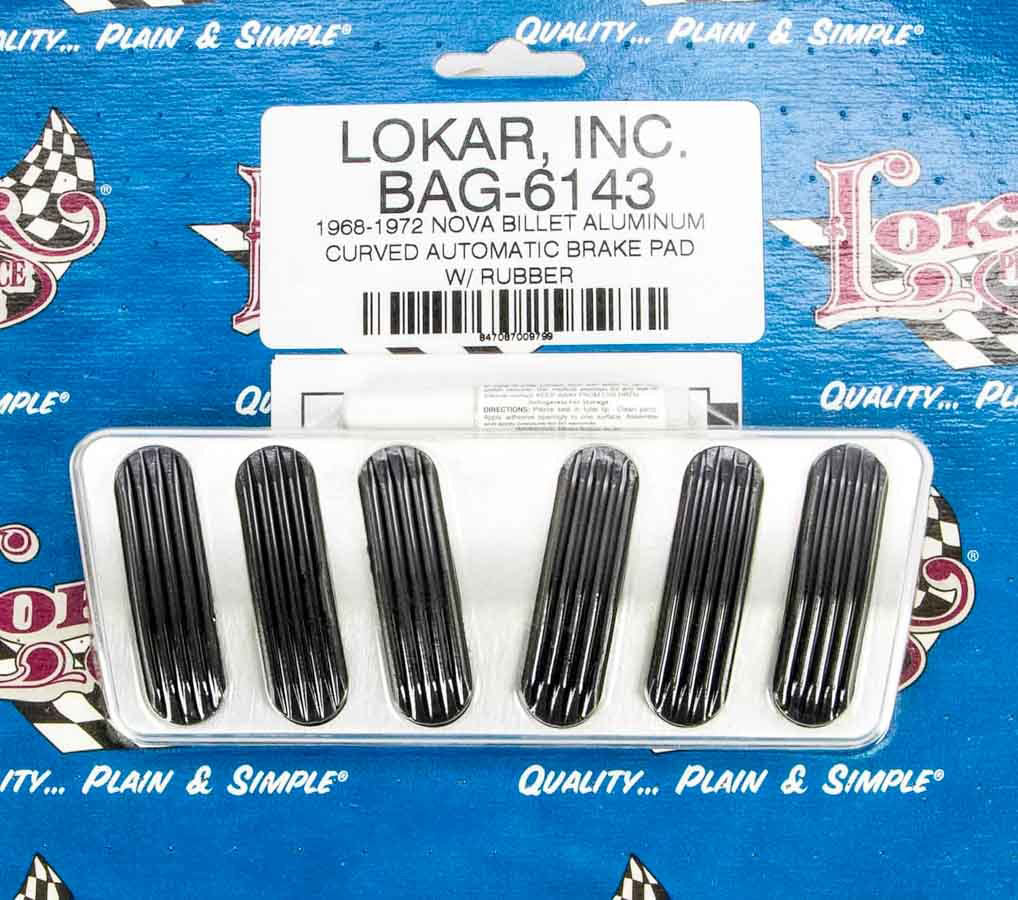 LOKAR BAG-6143 - 68-72 Nova Billet Brake Pad w/Rubber image