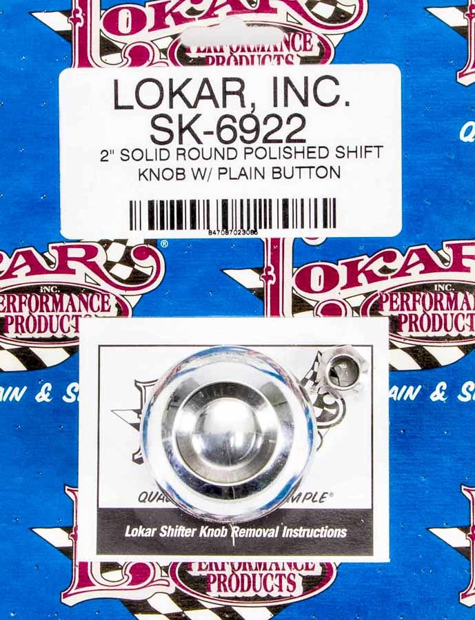 LOKAR SK-6922 - 2in Shift Knob Solid Round Polished w/Button image