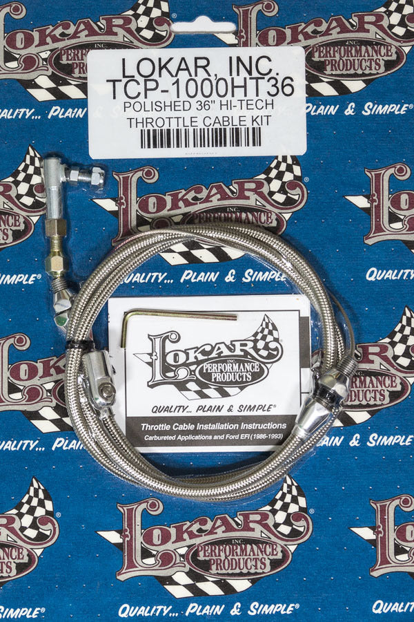 LOKAR TCP-1000HT36 - Hi-Tech Throttle Cable Kit 36in Stainless image