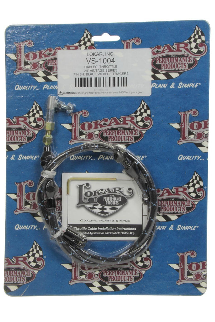 LOKAR VS-1004 - VS Throttle Cable Black Black Wrap w/ Blue Trace image