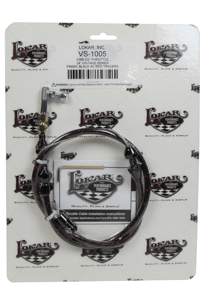 LOKAR VS-1005 - VS Throttle Cable Black Black Wrap w/ Red Tracer image