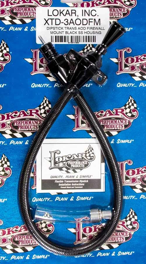 LOKAR XTD-3AODFM - Black Dipstick Ford AOD Trans Firewall Mount image