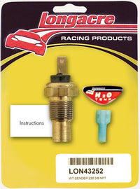 LONGACRE 52-43252 - Water Temp Sender 3/8in. NPT 230 Deg image