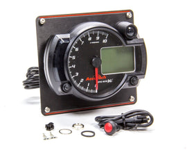 LONGACRE 52-44479 - Tach 4in Data Logging Blk w/Blk Alum Panel image