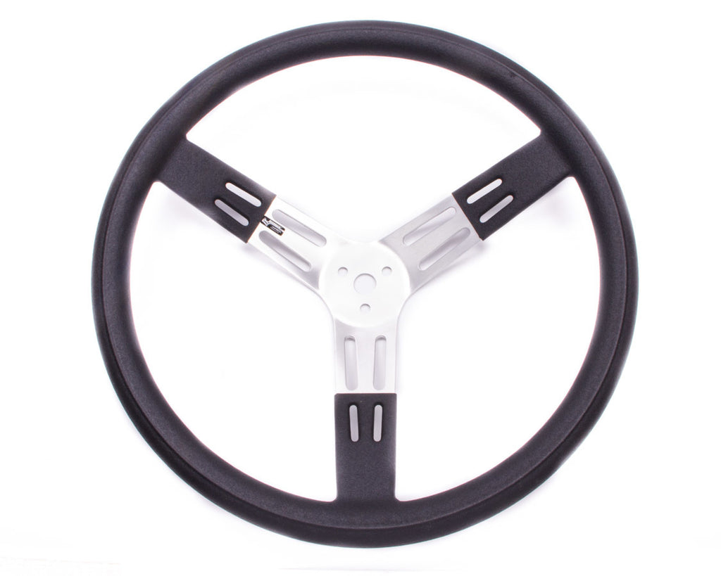 LONGACRE 52-56811 - 17in. Steering Wheel Black Alum. Smooth Grip image