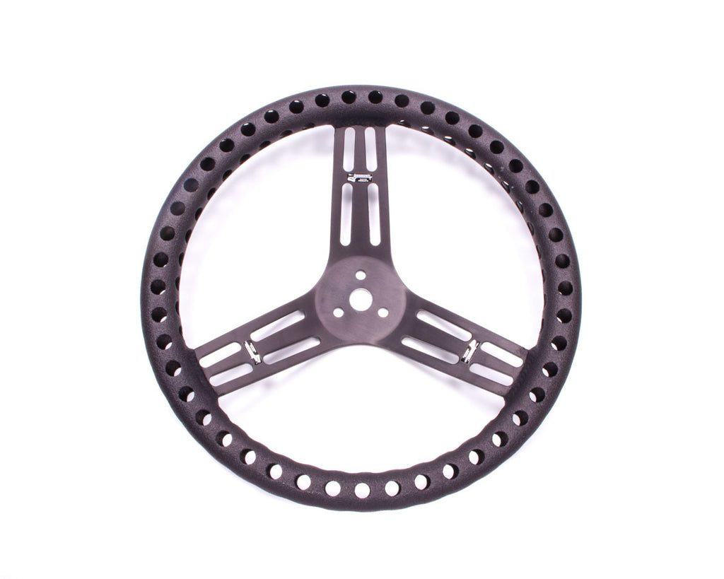 LONGACRE 52-56833 - Streering Wheel 14in Dished Drilled Black image