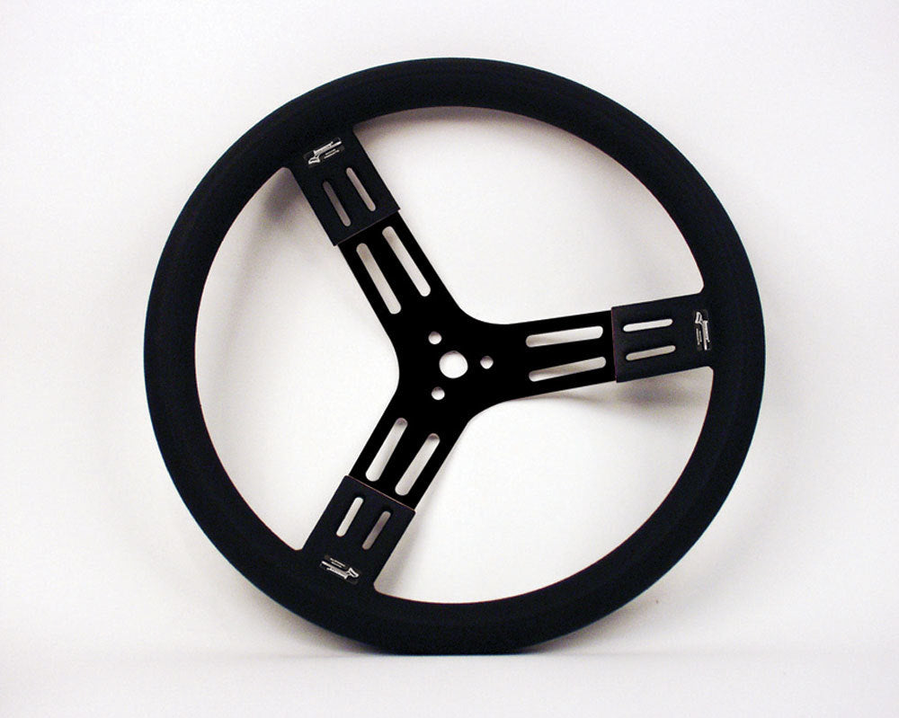 LONGACRE 52-56841 - 15in. Steering Wheel Black Steel Smooth Grip image