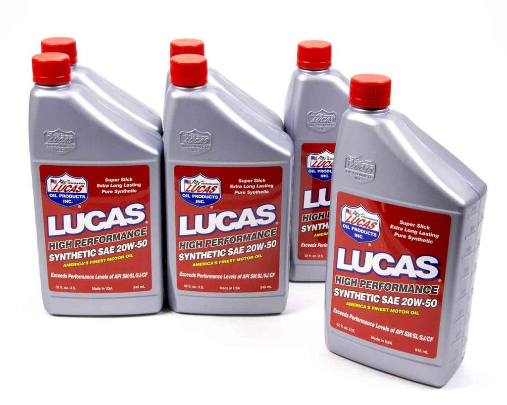 LUCAS OIL 10054-6 - Synthetic 20w50 Oil 6x1 Qt image