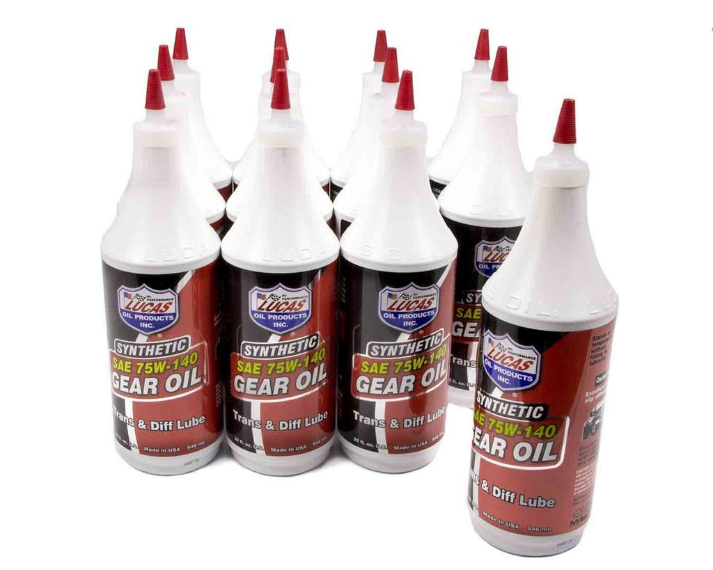 LUCAS OIL 10121-12 - Synthetic 75w140 Trans/ Diff Lube 12x1 Qt image