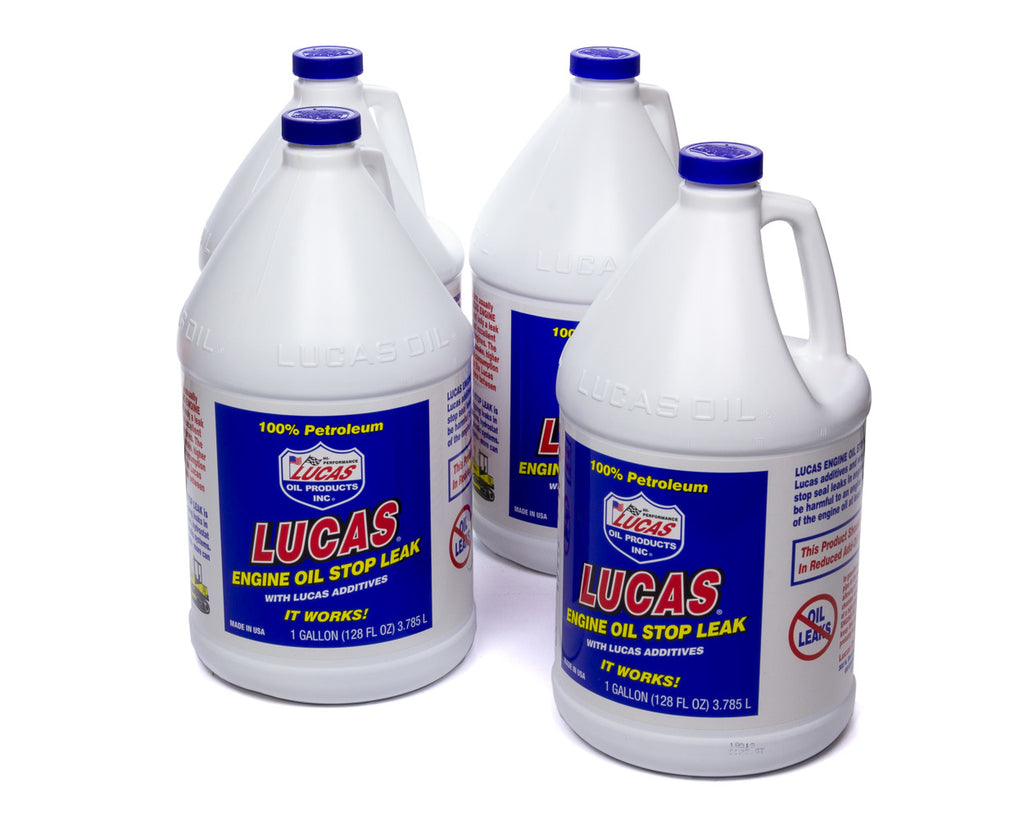 LUCAS OIL 10279-4 - Engine Oil Stop Leak Case 4x1Gallon image