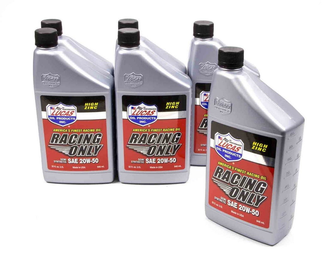 LUCAS OIL 10306-6 - Semi-Syn 20w50 Racing Oil 6x1 Qt image