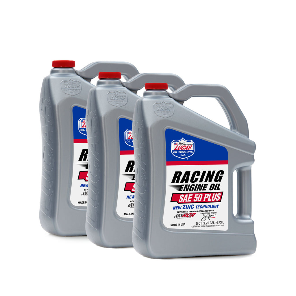 LUCAS OIL 10347-3 - 50 Plus Racing Motor Oil Case 3 x 5 Quart Bottles image