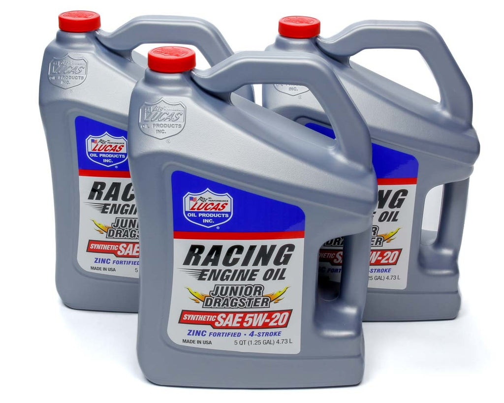 LUCAS OIL 10471-3 - Jr. Dragster-Karting Oil 5w20 Case 3 x 5 Qt Jug image