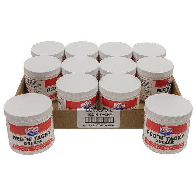 LUCAS OIL 10574-12 - Red N Tacky Grease Case 12 x 1lb Tubs image