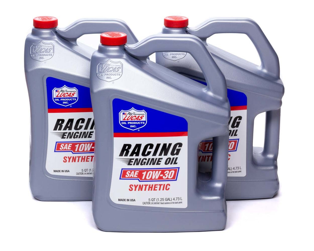 LUCAS OIL 10611-3 - Synthetic Racing Oil 10w 30 Case 3 x 5qt Bottle image