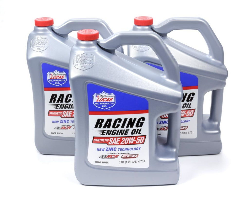 LUCAS OIL 10616-3 - Synthetic Racing Oil 20w50 Case 3 x 5 Quart image