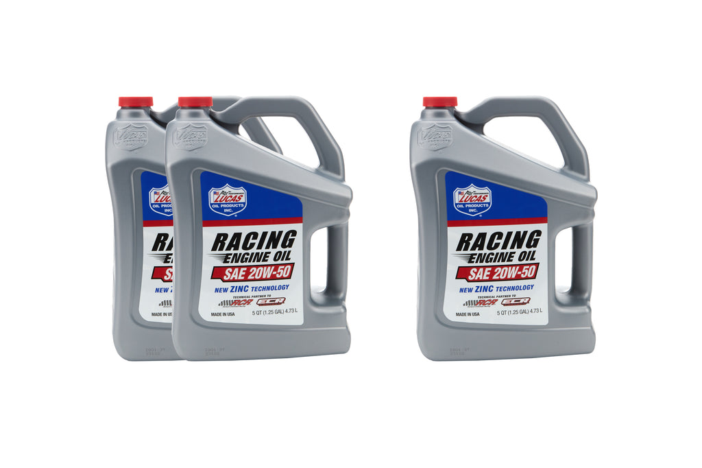 LUCAS OIL 10621-3 - SAE 20w50 Racing Oil Case 3X5 Quart Bottle image