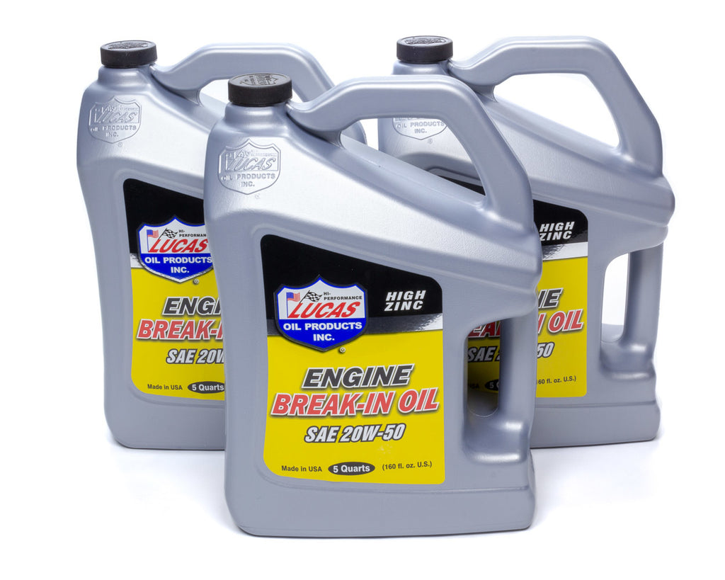 LUCAS OIL 10636-3 - SAE 20W50 Break-In Oil Case 3 X 5 Quart Bottle image