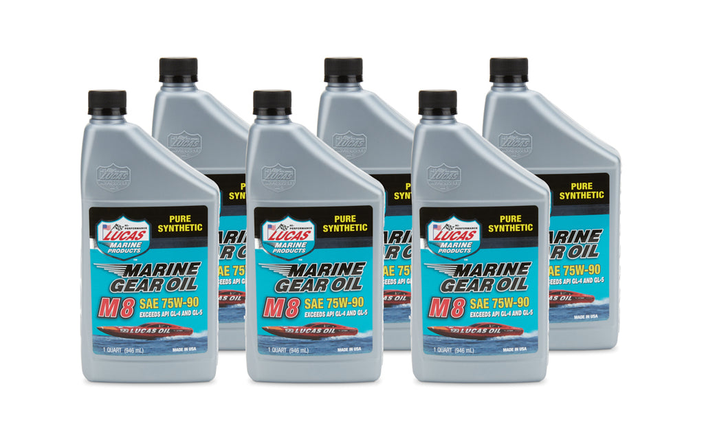 LUCAS OIL 10652-6 - Marine Gear Oil M8 Case 6 x 1 Quart image