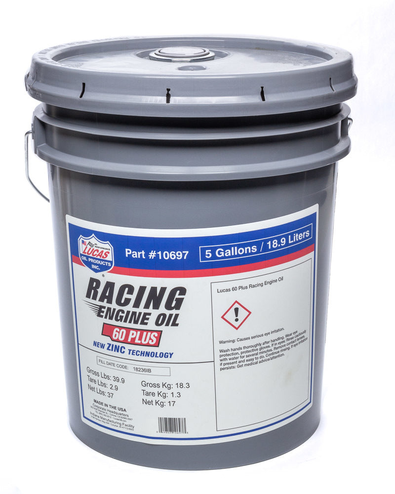 LUCAS OIL 10697 - SAE 60 Plus Racing Motor Oil 5 Gallon Pail image