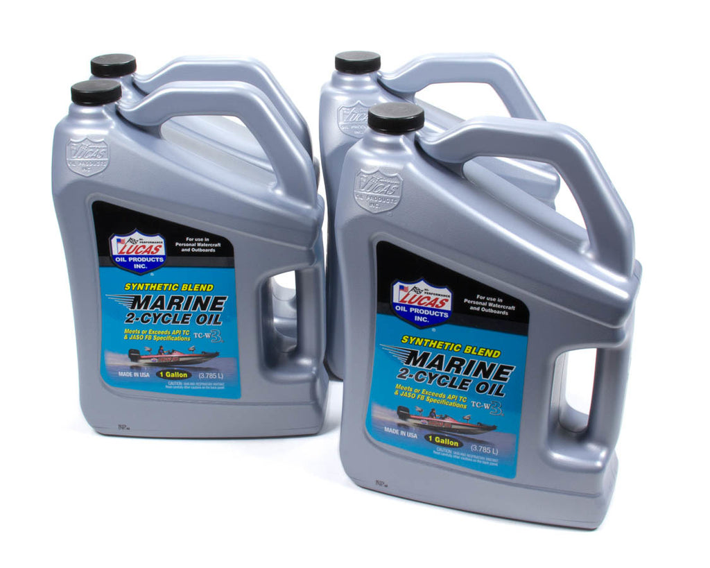 LUCAS OIL 10861-4 - Marine Oil 2 Cycle Case 4 x 1 Gal Syn. Blend image