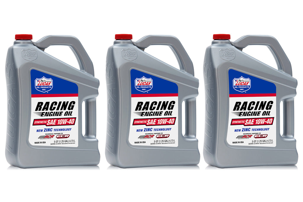 LUCAS OIL 10911-3 - 10w40 Synthetic Racing Oil Case 3 x 5 Quart image