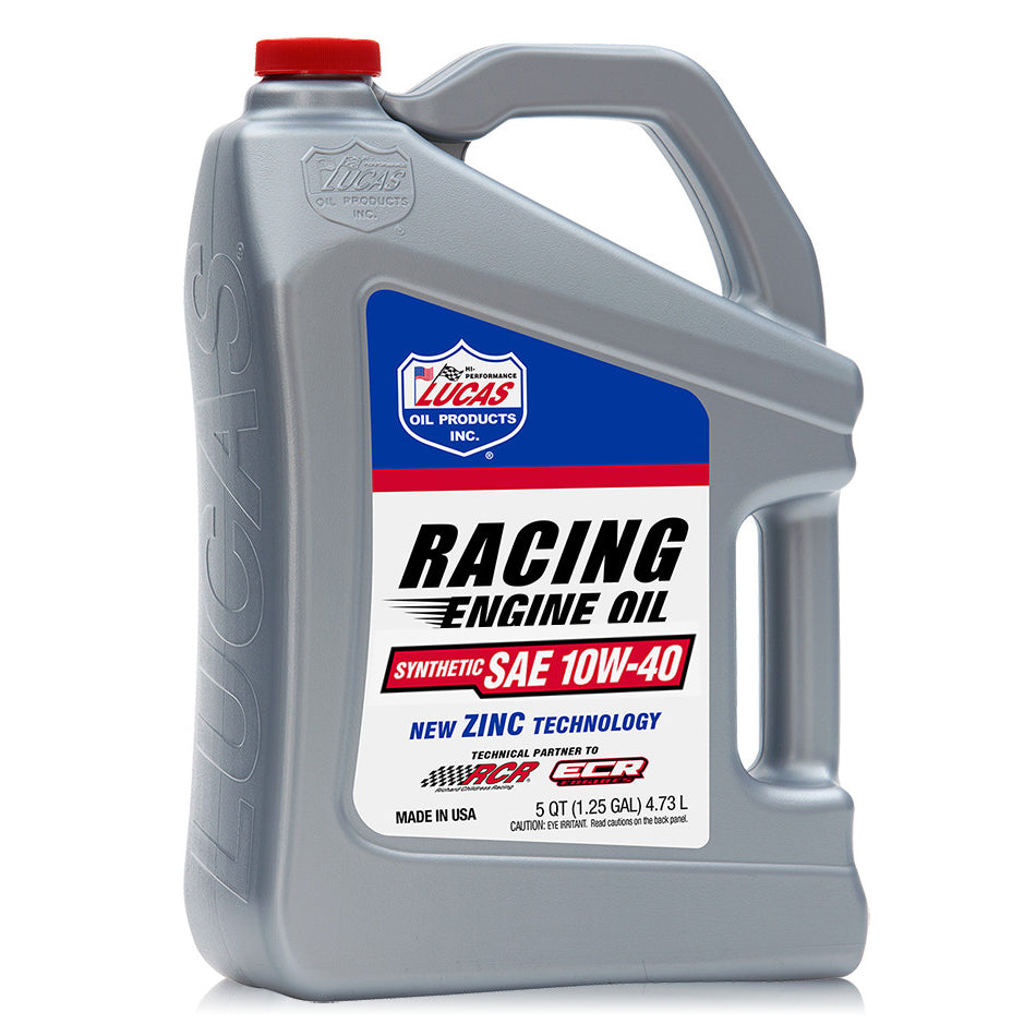 LUCAS OIL 10911 - 10w40 Synthetic Racing Oil 5 Quart Bottle image