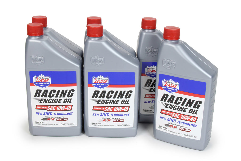 LUCAS OIL 10942-6 - 10w40 Synthetic Racing Oil Case 6 x 1 Quart image