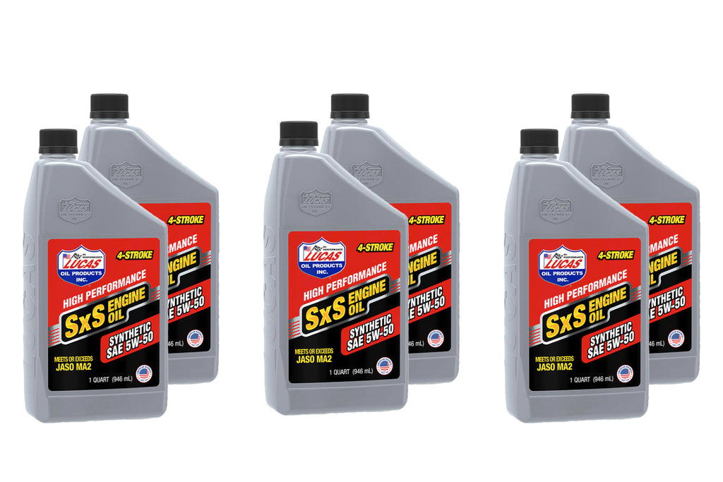 LUCAS OIL 11208-6 - Synthetic 5w50 SXS Oil Case 6 x 1 Quart image