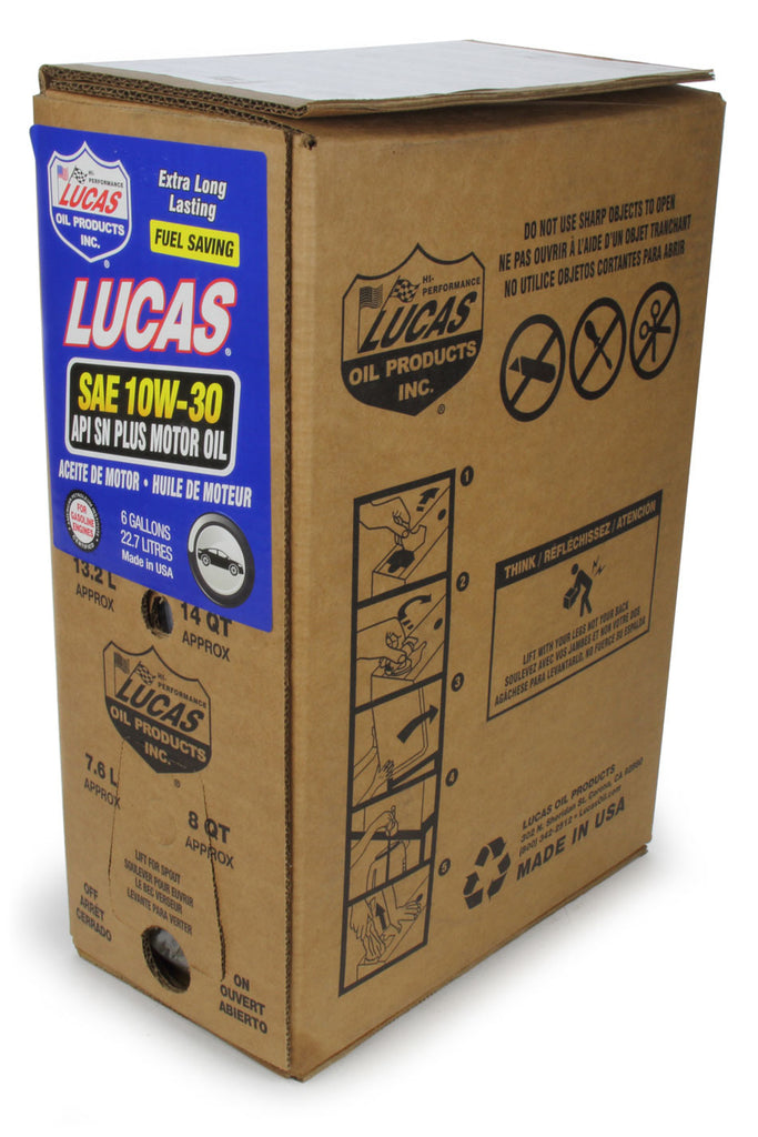 LUCAS OIL 18002 - SAE 10W30 Motor Oil 6 Gallon Bag In Box image