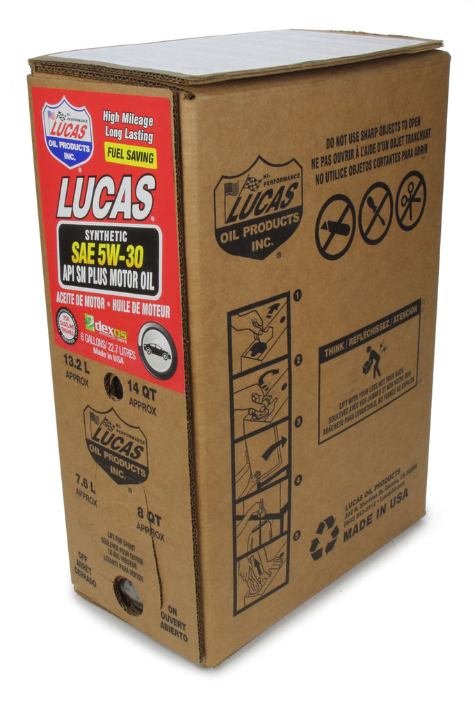 LUCAS OIL 18005 - Synthetic SAE 5W30 Oil 6 Gallon Bag In Box Dexos image