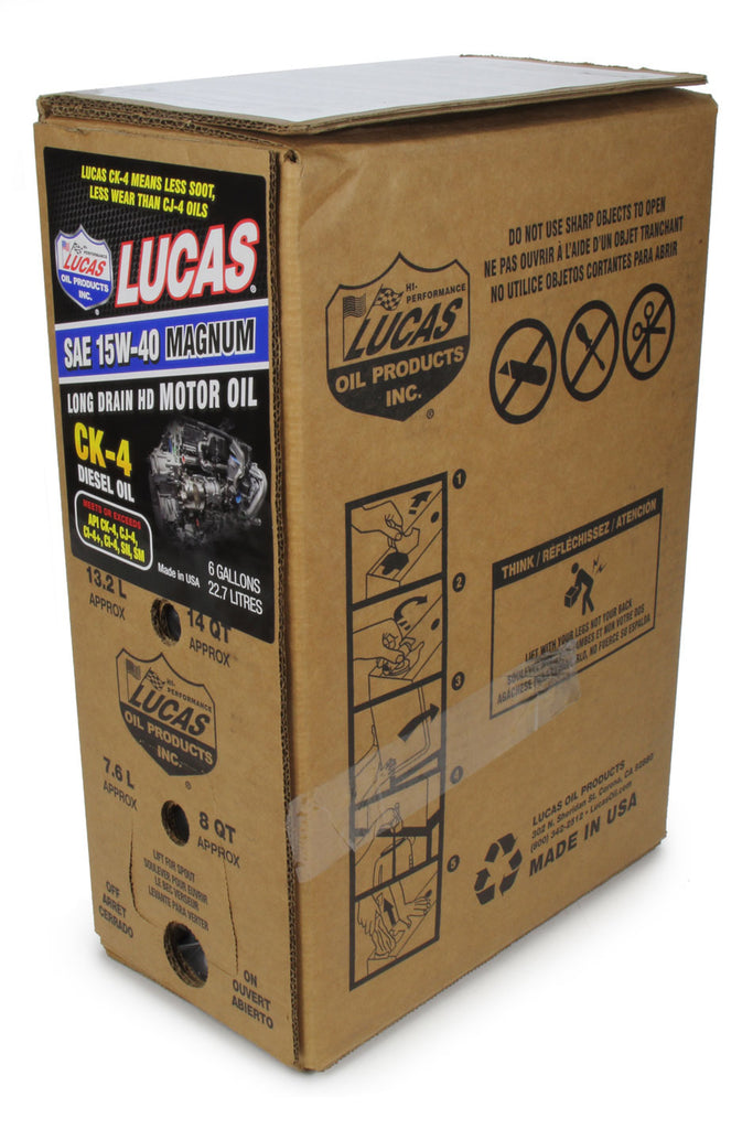 LUCAS OIL 18014 - SAE 15W40 CK-4 Truck Oil 6 Gallon Bag In Box image