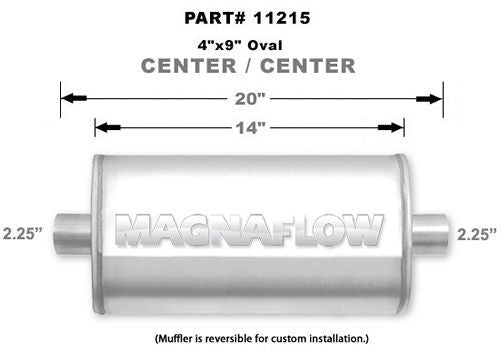 MAGNAFLOW PERF EXHAUST 11215 - Stainless Muffler 2.25in. Center In/Out image