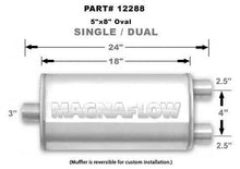 Load image into Gallery viewer, MAGNAFLOW PERF EXHAUST 12288 - Stainless Muffler 3in Inlet/Dual 2.5in Out image