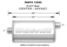 Load image into Gallery viewer, MAGNAFLOW PERF EXHAUST 12589 - Stainless Muffler 3in Center In / Offset Out image