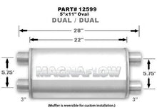 Load image into Gallery viewer, MAGNAFLOW PERF EXHAUST 12599 - Muffler Stainless 3in Dual In/Out image