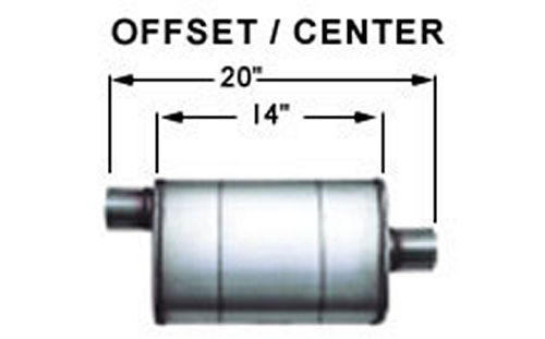 MAGNAFLOW PERF EXHAUST 13219 - Stainless Muffler 3in Center In / Offset Out image