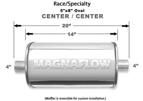 MAGNAFLOW PERF EXHAUST 14153 - Stainless Race Muffler 4in In/Out image
