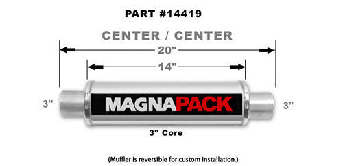 MAGNAFLOW PERF EXHAUST 14419 - Stainless Bullet Muffler 3in In/Out image