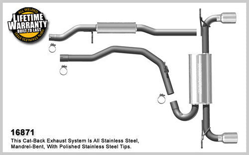 MAGNAFLOW PERF EXHAUST 16871 - 07-14 Ford Edge 2.0/3.5L Cat Back Exhaust Kit image